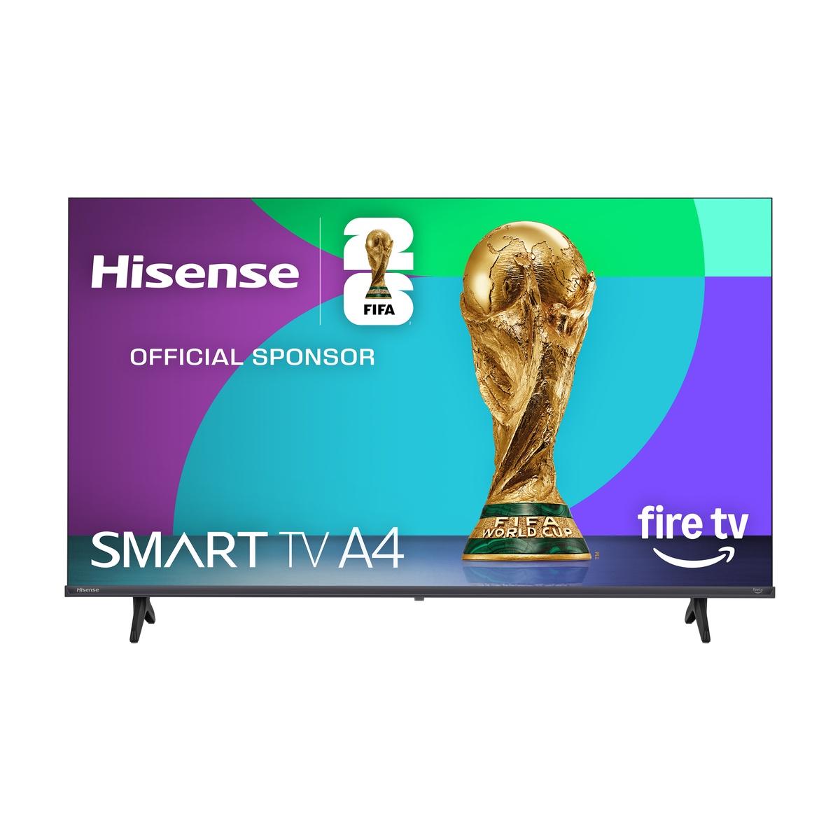 Hisense A4 Smart TV shown on-screen with Fire TV branding