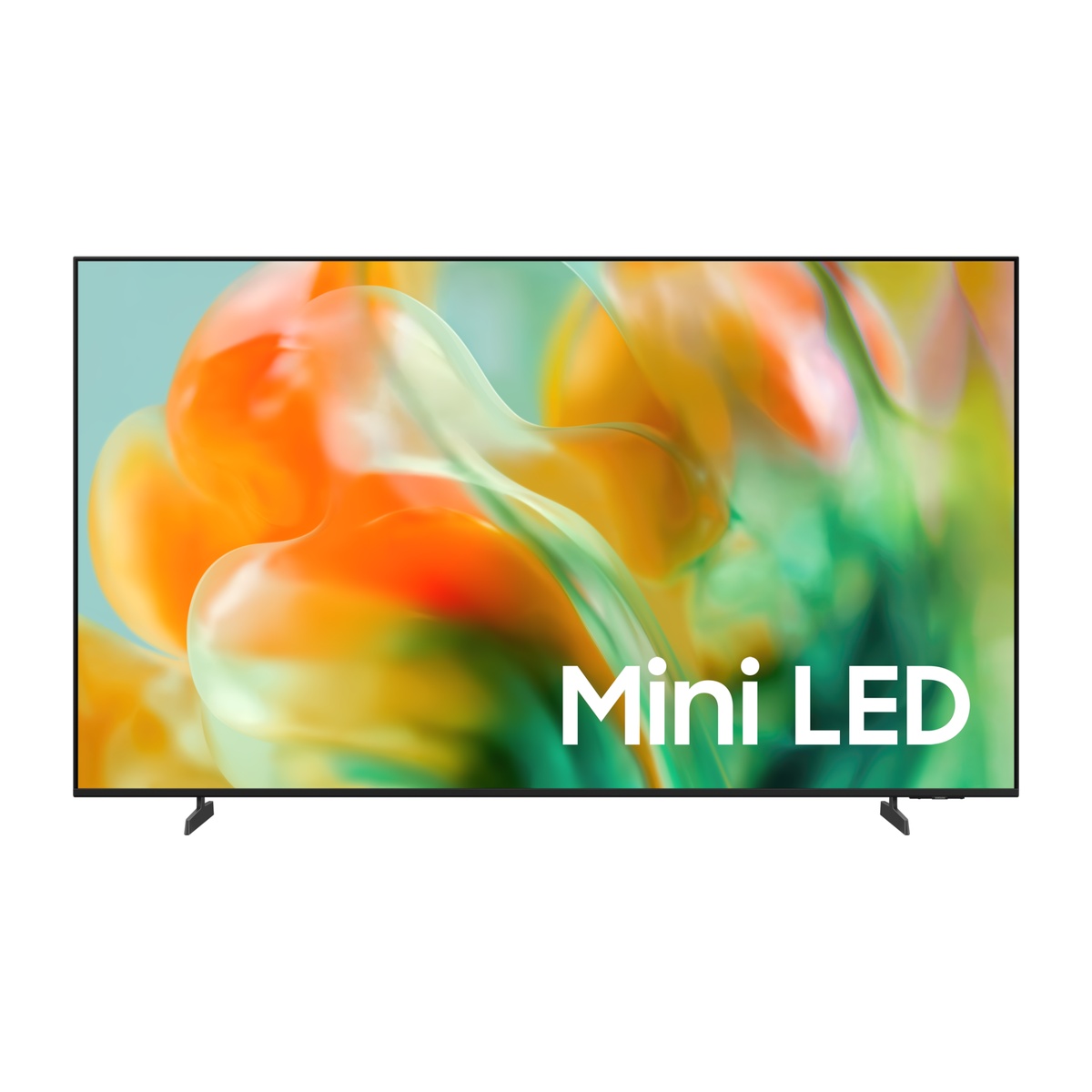Front view of Samsung Mini LED TV showing 'Mini LED' on the screen