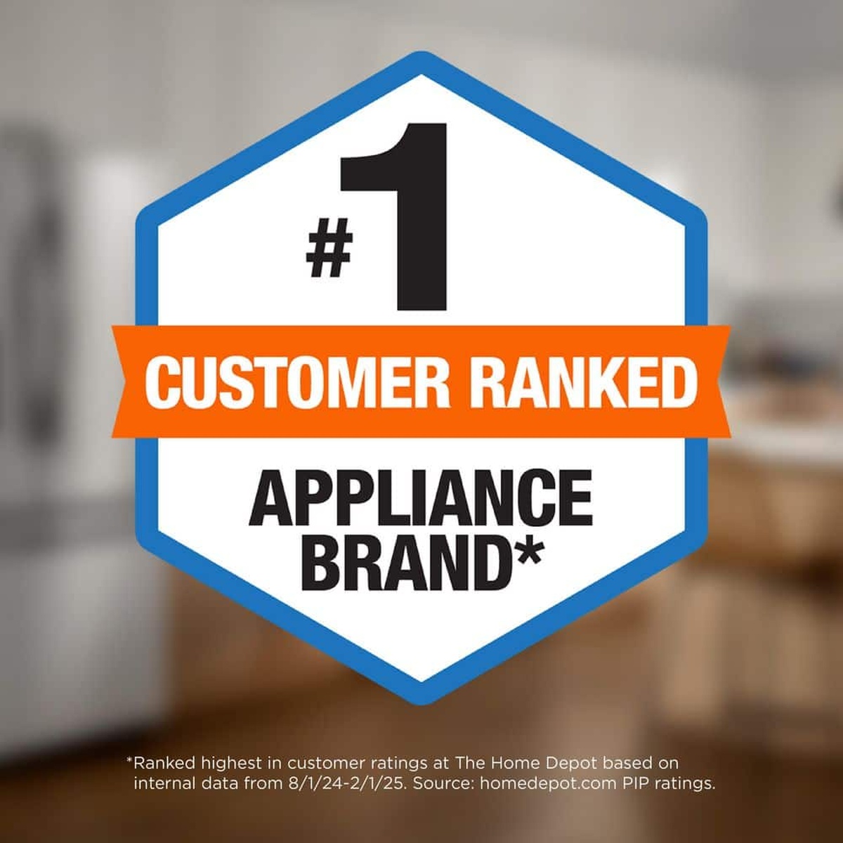 Badge graphic reading number 1 customer ranked appliance brand