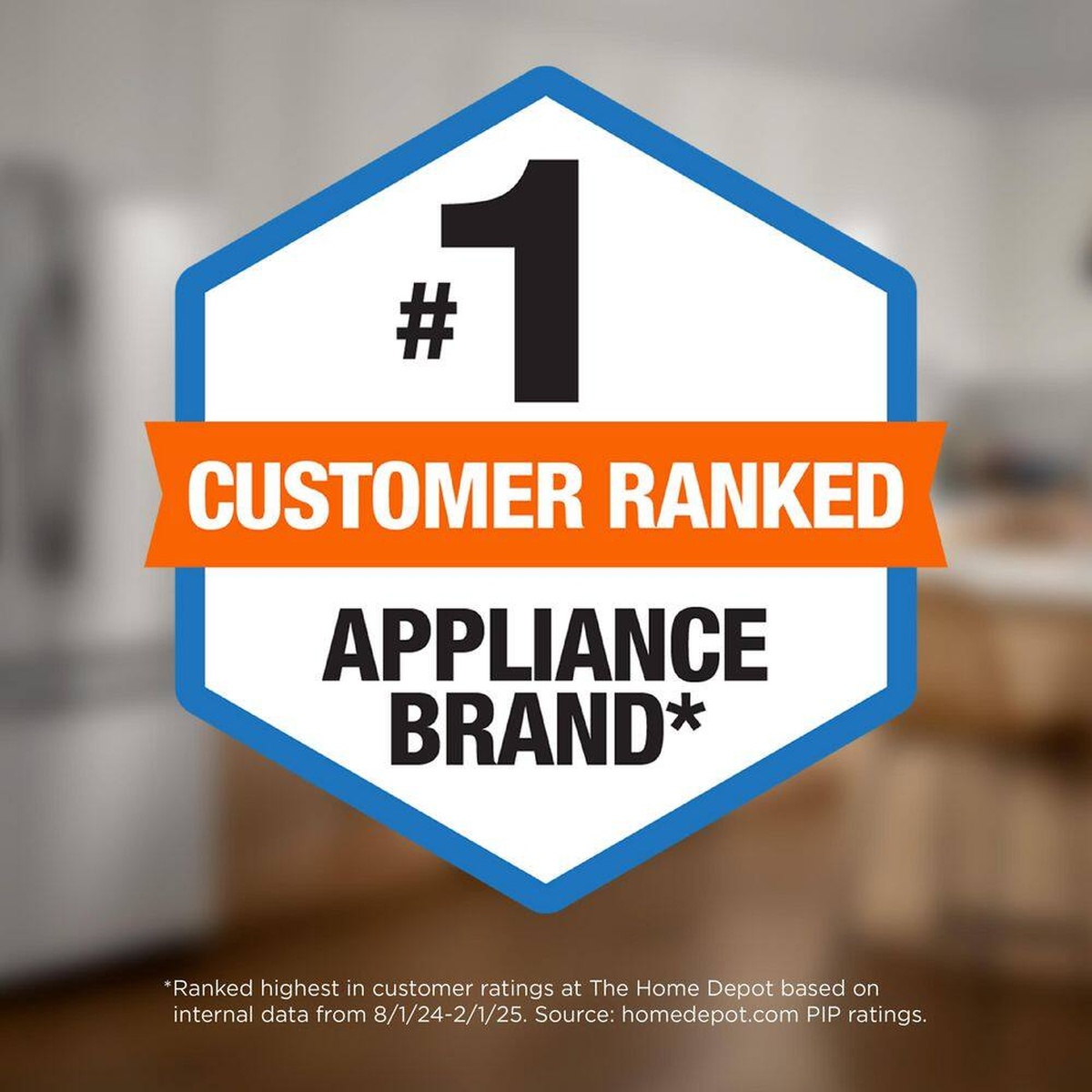 Badge graphic reading Customer Ranked number 1 Appliance Brand